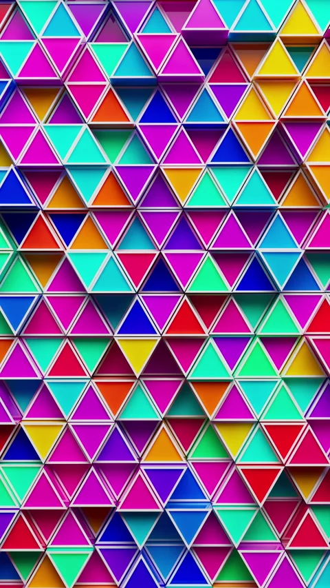 Looping 3D triangle animation in a vibrant pattern. Stock Footage 315528459
