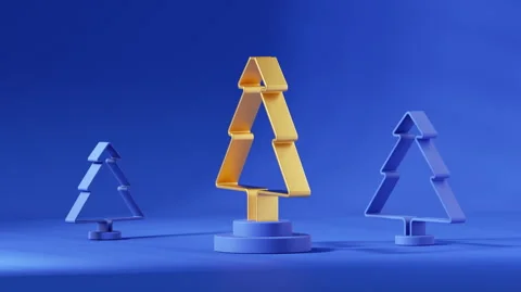 Looping 4K 3d animation, endless Christmas scene, festive spinning fir tree Stock Footage 247416799