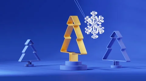 Looping 4K animation, endless Christmas scene, festive spinning fir tree Stock Footage 247416736