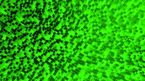 Looping 4K animation of green 3D cubes rising and falling in waves Stock Footage 313824838