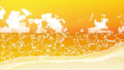 Looping 8bit Retro Pixel Beach Background with Orange Sunset Stock Footage 337980353