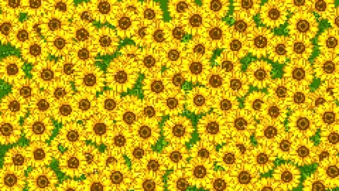 Looping 8bit Retro Pixel Sunflower Pattern Background Video stock 337980355