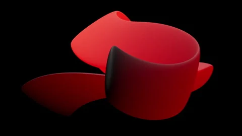 Looping abstract 3D animation. A red morphing shape slides Stock Footage 316590839