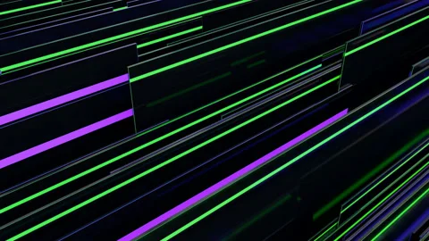 Looping abstract 3D colorful reflective panels animation.Screensaver.Plastic Stock Footage 168403135