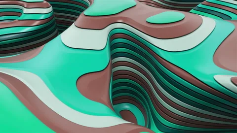 Looping Abstract background animation.Sliced multicolored hills. 3D geometric Video stock 246926193