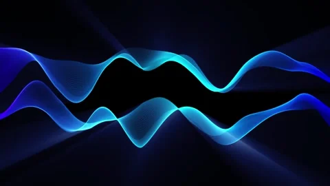 Looping Abstract Blue Glowing Digital Waves Background Stock Footage 345659983
