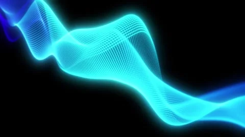 Looping Abstract Blue Glowing Digital Wave Motion Video stock 345815091
