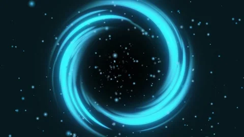 Looping Abstract Blue Glowing Particle Spiral Video stock 345814362