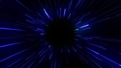 Looping Abstract Blue Light Streaks Bursting from Center Stock Footage 345659996