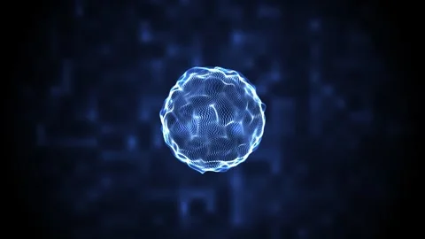 Looping Abstract Blue Particle Sphere Stock Footage 345625352