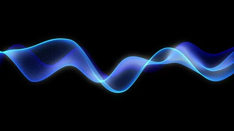 Looping Abstract Blue Wavy Lines Stock Footage 345659970
