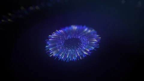 Looping Abstract Concentric Digital Data Ring Wave Background Stock Footage 274246318