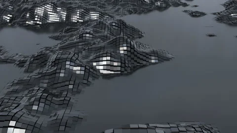 Looping Abstract cubic wave animation. Stock Footage 129161767