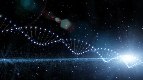Looping abstract dna chain with glowing light animation Stock Footage 343612104
