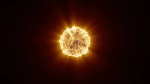 Looping Abstract Glowing Golden Particle Sphere Stock Footage 345625353