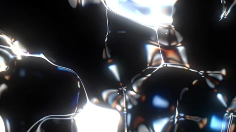 Looping Abstract Holographic Bubble Splash with Dreamy Glow Wallpaper Animation Video stock 325888814