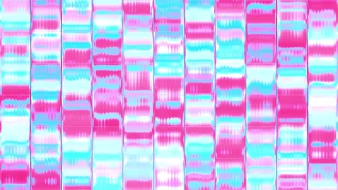 Looping Abstract Neon Pink and Cyan Digital Tile Grid Animation Stock Footage 340329738