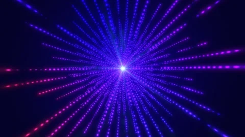 Looping abstract neon purple and blue light rays Video stock 346141646