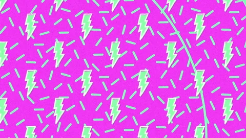 Looping abstract pattern shifting on screen with green lightning bolts, Stock Footage 311471046