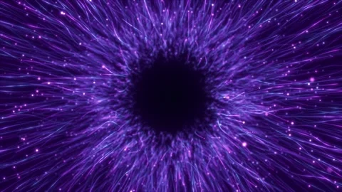 Looping Abstract Purple Neural Network Energy Vortex with Glowing Particles Stock Footage 327456232