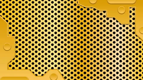Looping Abstract Tech Grid – Black Dots on Gold Motion Background. Stock Footage 311147061