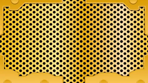 Looping Abstract Tech Grid – Black Dots on Gold Motion Background. Stock Footage 311147064