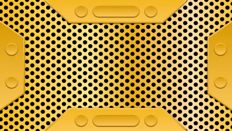 Looping Abstract Tech Grid – Black Dots on Gold Motion Background. Stock Footage 311147067