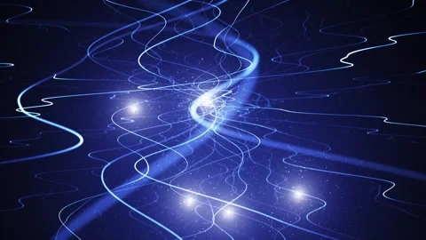 Looping abstract wavy curvy lines slow motion animation background Stock Footage 340236119