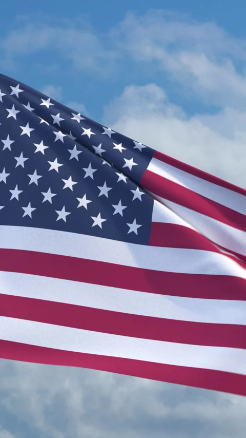 Looping American flag on flagpole Stock Footage 290880223