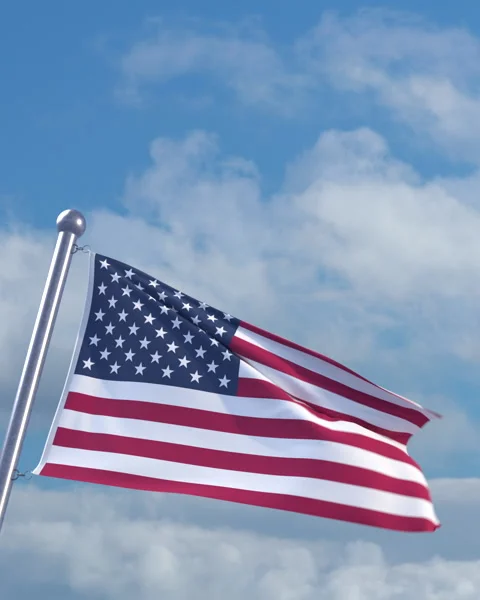 Looping American flag on flagpole Stock-Footage 290880406