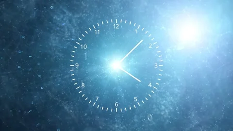 Looping analog time clock digital technology network Stock Footage 337190939