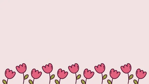 Looping animated background with cute flower elements Video stock 307378157