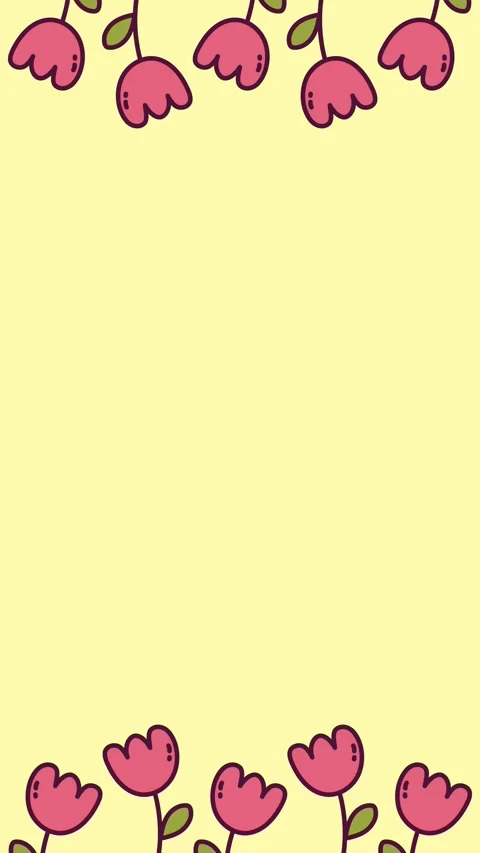 Looping animated background with cute flower elements Video stock 307378158