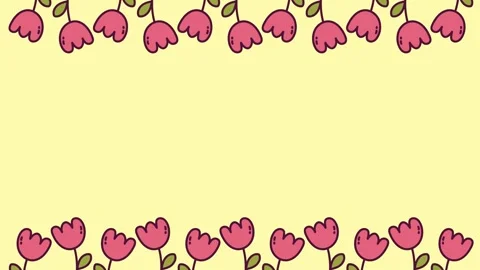 Looping animated background with cute flower elements Video stock 307378161