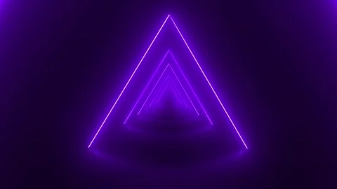 Looping animated background. neon triangle tunnel Stock Footage 304223779