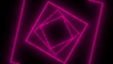 Looping animated background. neon tunnel of blurred squares Stock Footage 304222893