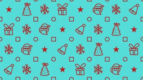 Looping Animated Background of Random Christmas Themed Icons. Stock Footage 291217493