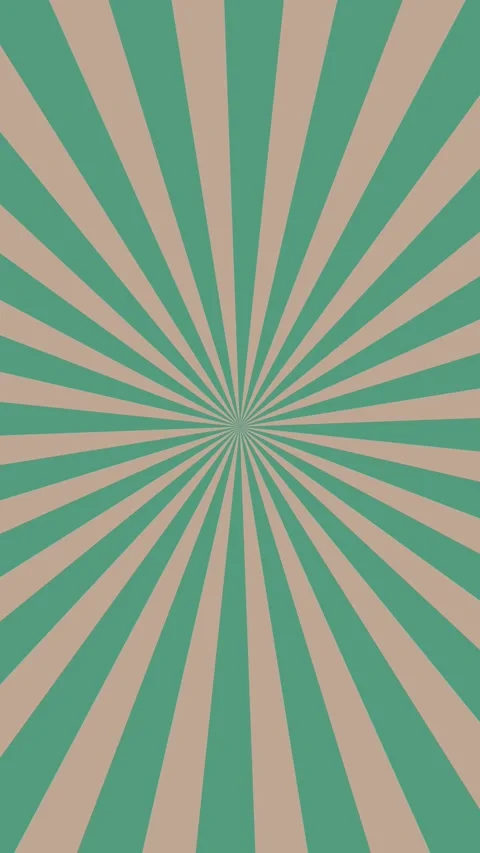 Looping animated background with rotating teal and beige sunburst rays radiating Stock Footage 345691737