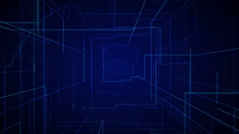 Looping animated grid tunnel. Stock Footage 107583926