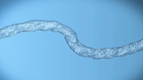 Looping animated pouring water is twisting on blue background (slow motion, full Stock Footage 86773716