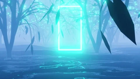 A looping animation of a 3D forest, Forest in the haze. Trees in the fog. Video stock 139444039