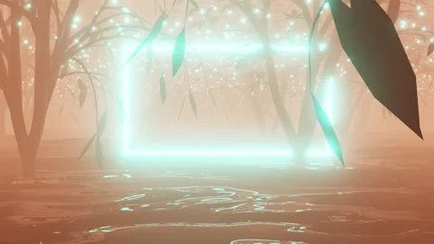 A looping animation of a 3D forest,Forest in the haze. Trees in the fog. Stock Footage 140044964