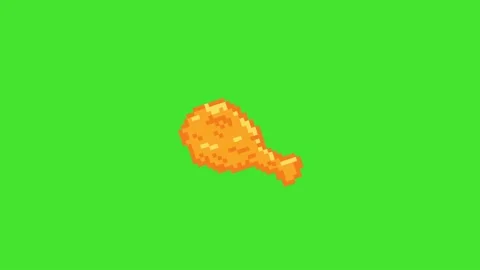 Looping Animation 8-bit pixel art fried chicken Stock Footage 346489739