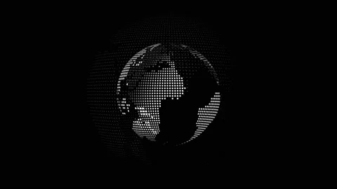 Looping animation of an abstract rotating planet Earth in cyberspace Stock-Footage 167432549