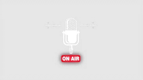 Looping animation on air microphone and audio equalizer for music Stock-Footage 260497562