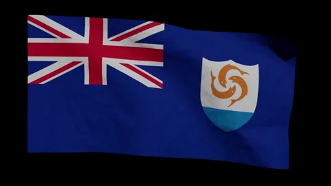 Looping Animation of the Anguillan Flag Waving (w/ Matte) Stock Footage 280762967