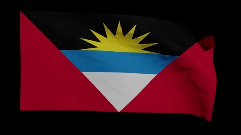 Looping Animation of the Antiguan Flag Waving (w/ Matte) Stock Footage 281126484