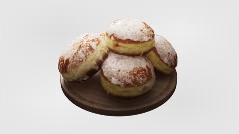 Looping animation around a composition of European classic donuts. Stock Footage 309334375