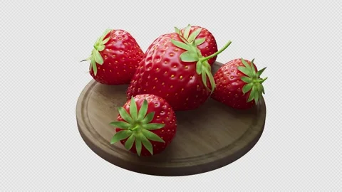 Looping animation around a composition of strawberry lying on a wooden board. Stock Footage 314045443