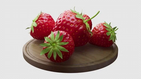 Looping animation around a composition of strawberry lying on a wooden board. Stock Footage 315528099